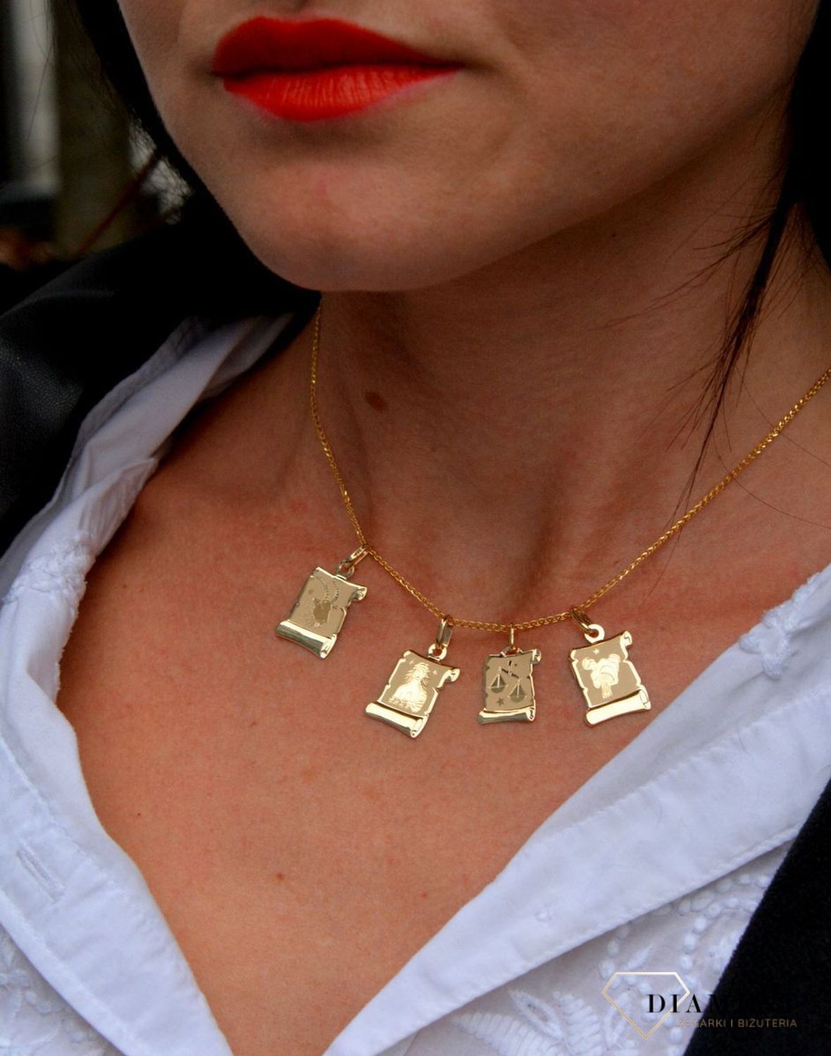 Złota zawieszka znak zodiaku Panna.jpg